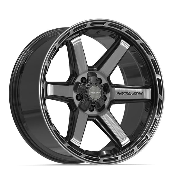 4PLAY Wheels 4P63 22 Inch Rim Fits 5x127 & 5x139.7 22x10 Gloss Black Brushed with Tinted Clear (1)