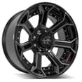 thumbnail image 1 of 22x10 4PLAY 4P70 Gloss Black w/ Brushed Face & Tinted Clear Wheel 8x180 (-24mm), 1 of 3