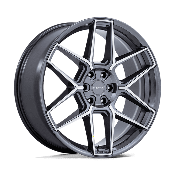 22x10.5 Niche NC281 Rise Anthracite W/ Machined Face Wheel 5x112 (38mm)