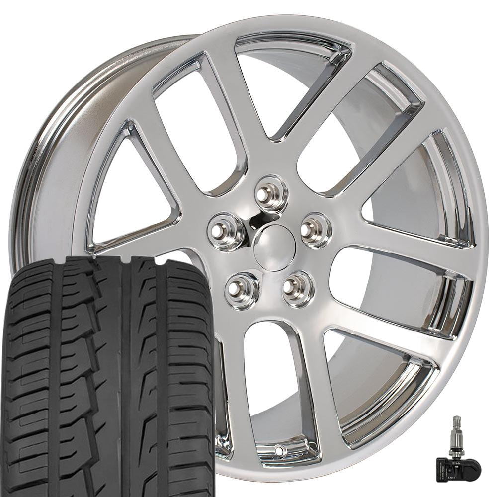 OE Wheels DG51 22 Inch Rims and Tires Fit Ram SRT Style 5x139.7 22x10 ...