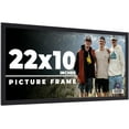 thumbnail image 1 of 22x10 Frame Black Real Wood Picture Frame Width 0.75 inches | Interior Frame Depth 0.5 inches |, 1 of 8