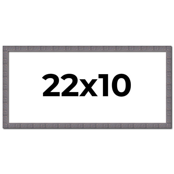 22x10 Frame Blue Kingsley Pewter Solid Wood Picture Frame Width 0.75 Inches |Interior Depth 0.5