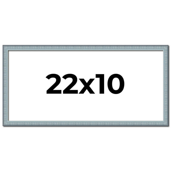 22x10 Frame Blue Scuffed Farm Board Solid Wood Picture Frame Width 0.75 Inches | Interior Depth 0.5