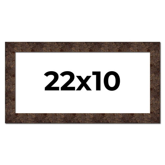 22x10 Frame Brown Burl Real Wood Picture Frame Width 1.625 Inches | Interior Frame Depth 0.5 Inches