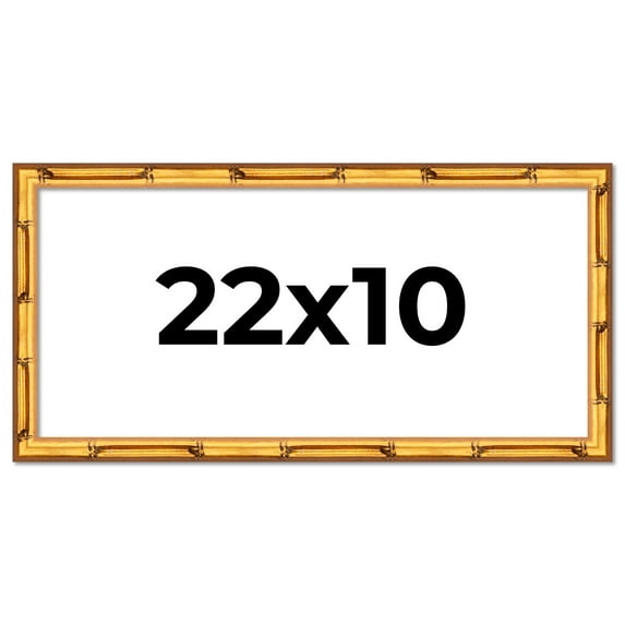 22x10 Frame Gold Bamboo Picture Frame - Complete Modern Photo Frame Includes UV Acrylic Shatter