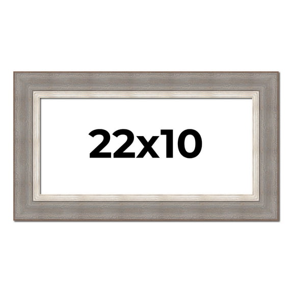 22x10 Frame Grey Real Wood Picture Frame Width 2.75 Inches | Interior Frame Depth 0.5 Inches |