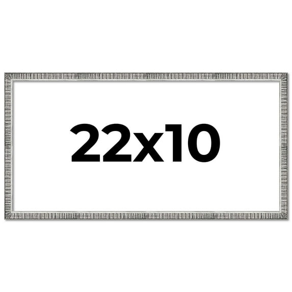 22x10 Frame Silver Picture Frame - Complete Modern Photo Frame Includes UV Acrylic Shatter Guard