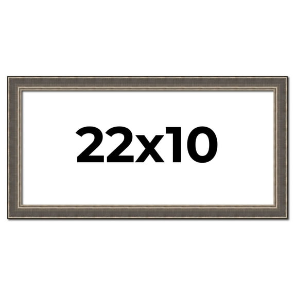 22x10 Frame Silver Real Wood Picture Frame Width 1.25 Inches | Interior Frame Depth 0.5 Inches |