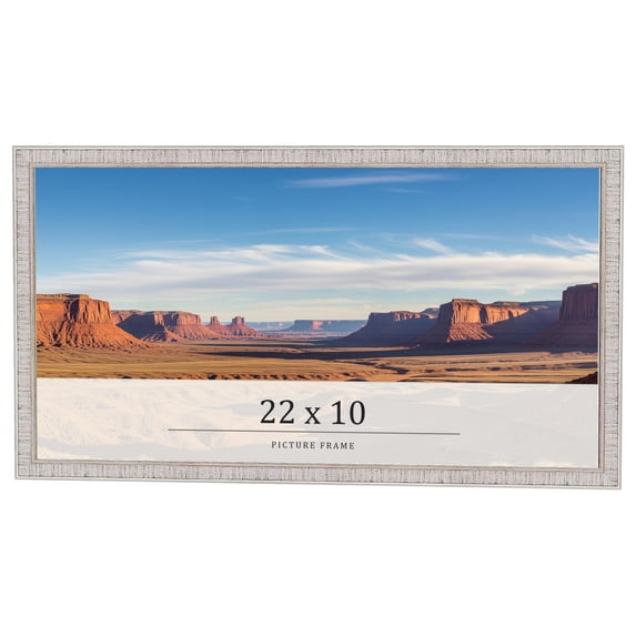 22x10 Frame White Real Wood Picture Frame Width 0.75 inches | Interior Frame Depth 0.5 inches |