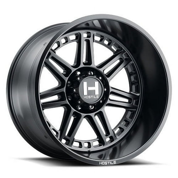 22x10 Hostile 124 Lunatic Asphalt (Satin Black) Wheel 6x135 (-25mm)