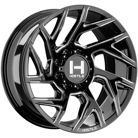 22x10 Hostile H141 Vortex Blade Cut (Black Milled) Wheel 8x170 (-25mm)