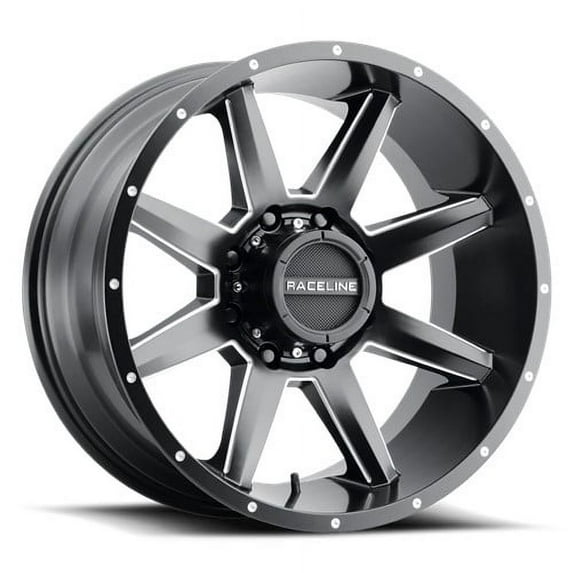 22x10 Raceline 954M Stryker Satin Black & Milled Wheel 8x180 (-19mm)