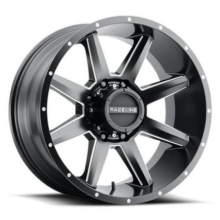 22x10 Raceline 954M Stryker Satin Black & Milled Wheel 8x6.5 (-19mm)