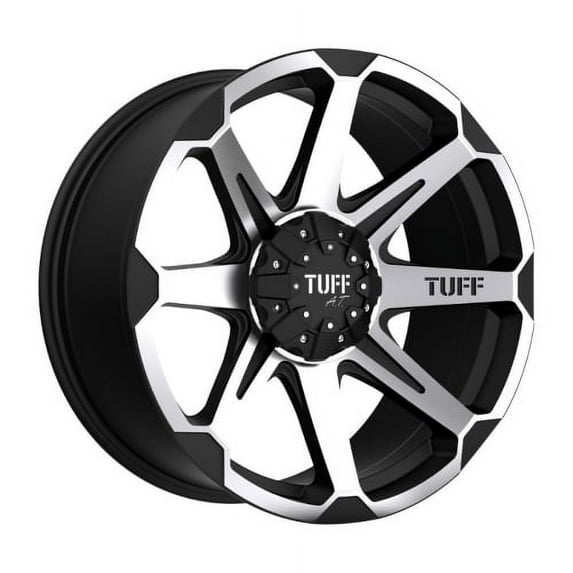 22x10 Tuff T05 FLAT BLACK W/ MACHINED FACE Wheel 8X6.5 (5mm)