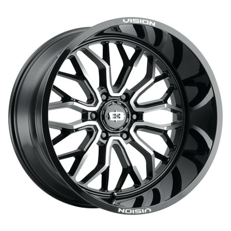 22x10 Vision 402 Riot Gloss Black Machined Face Wheel 6x135 (-19mm)