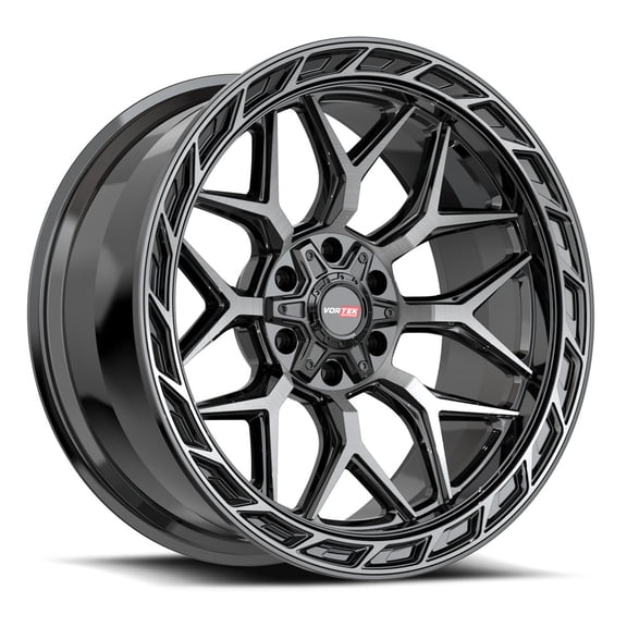 22x10 Vortek VRP-504 Black Diamond Cut With Dark Tint Wheel 6x135/6x5.5 (-18mm)