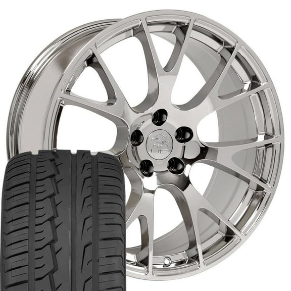 OE Wheels DG69 22 Inch Rims and Tires Fit Ram Hellcat Style 5x139.7 22x10 Chrome - iMove Gen 2 SUV 285/45-22 (Set of 4)