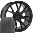 thumbnail image 1 of OE Wheels DG69 22 Inch Rims and Tires Fit Ram Hellcat Style 5x139.7 22x10 Satin Black - Dueler H/L Alenza 285/45-22 (Set of 4), 1 of 5