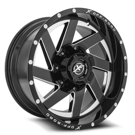 22x10 XF Off-Road XF-205 Gloss Black & Milled Wheel 5x4.5/5x5 (-24mm)