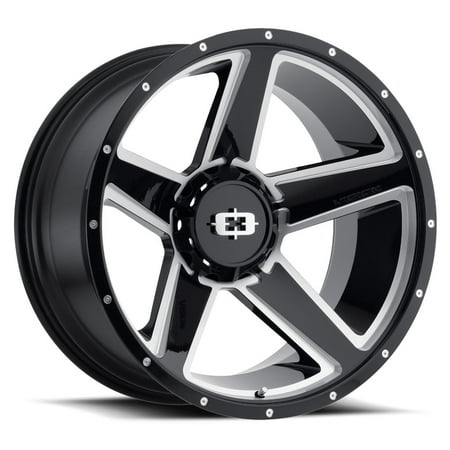 22" Vision 390 Empire Black Milled Wheel 22x11.5 8x170 -44mm Lifted For Ford Rim