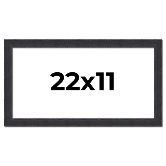 22x11 Frame Black Real Wood Picture Frame Width 1.25 Inches | Interior Frame Depth 0.5 Inches |