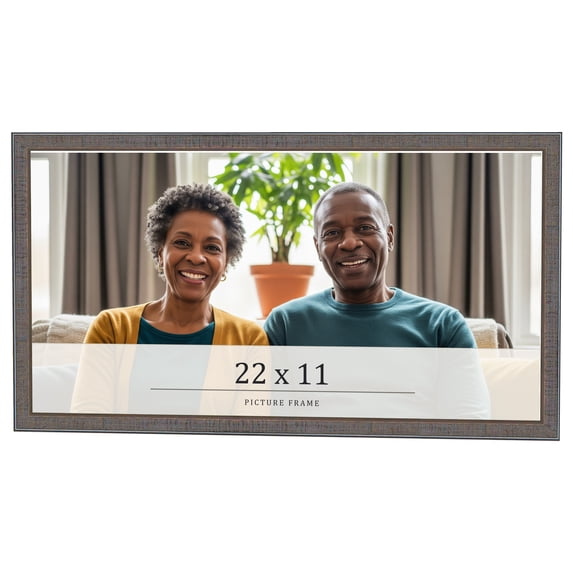 22x11 Frame Blue Kingsley Pewter Solid Wood Picture Frame Width 0.75 Inches |Interior Depth 0.5