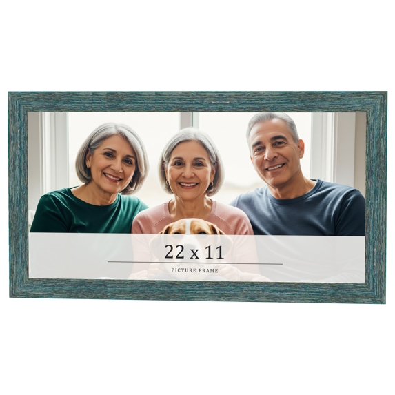 22x11 Frame Blue Rustic Barnwood Solid Wood Picture Frame Width 1.25 Inches | Interior Depth 0.5