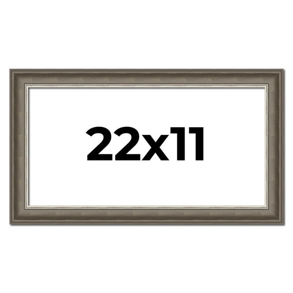 22x11 Frame Brown Solid Wood Picture Frame | 1.75 Inch Moulding Width | Austin Frame Complete with