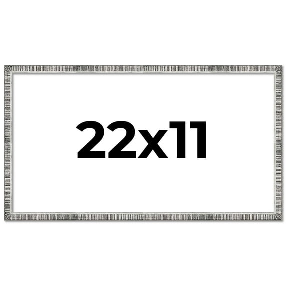 22x11 Frame Silver Picture Frame - Complete Modern Photo Frame Includes UV Acrylic Shatter Guard