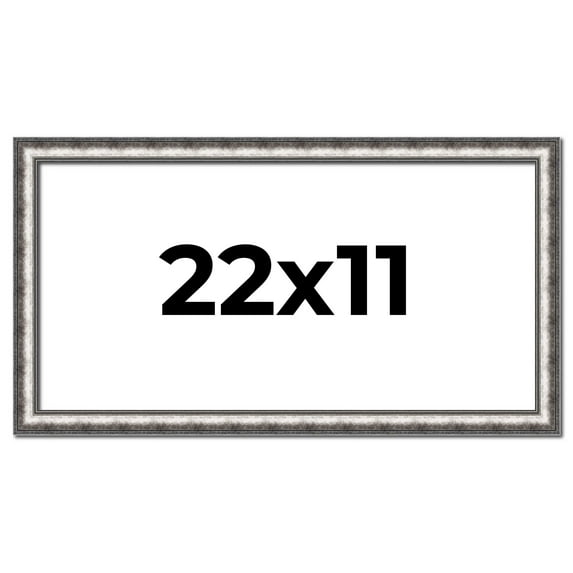 22x11 Frame Silver Real Wood Picture Frame Width 1.125 Inches | Interior Frame Depth 0.5 Inches |