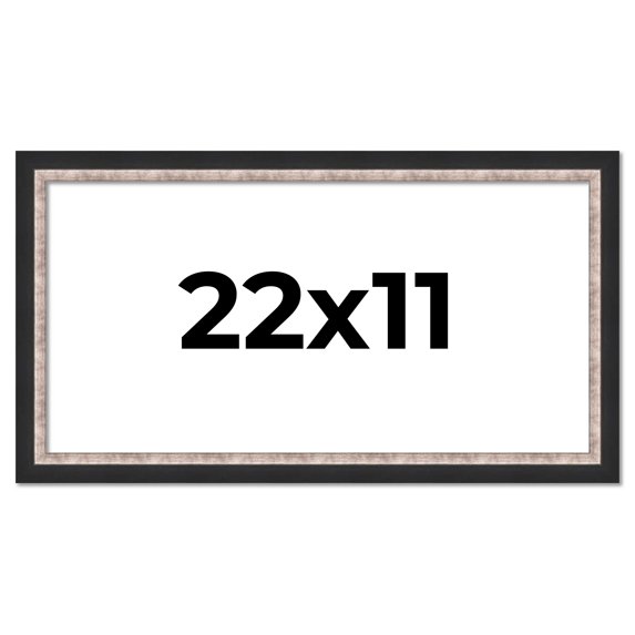 22x11 Frame Silver Real Wood Picture Frame Width 1.25 Inches | Interior Frame Depth 0.75 Inches |