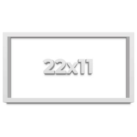 22x11 Shadow Box Frame White | 1 Inches Deep Real Wood Contemporary Shadowbox Display Frame | UV