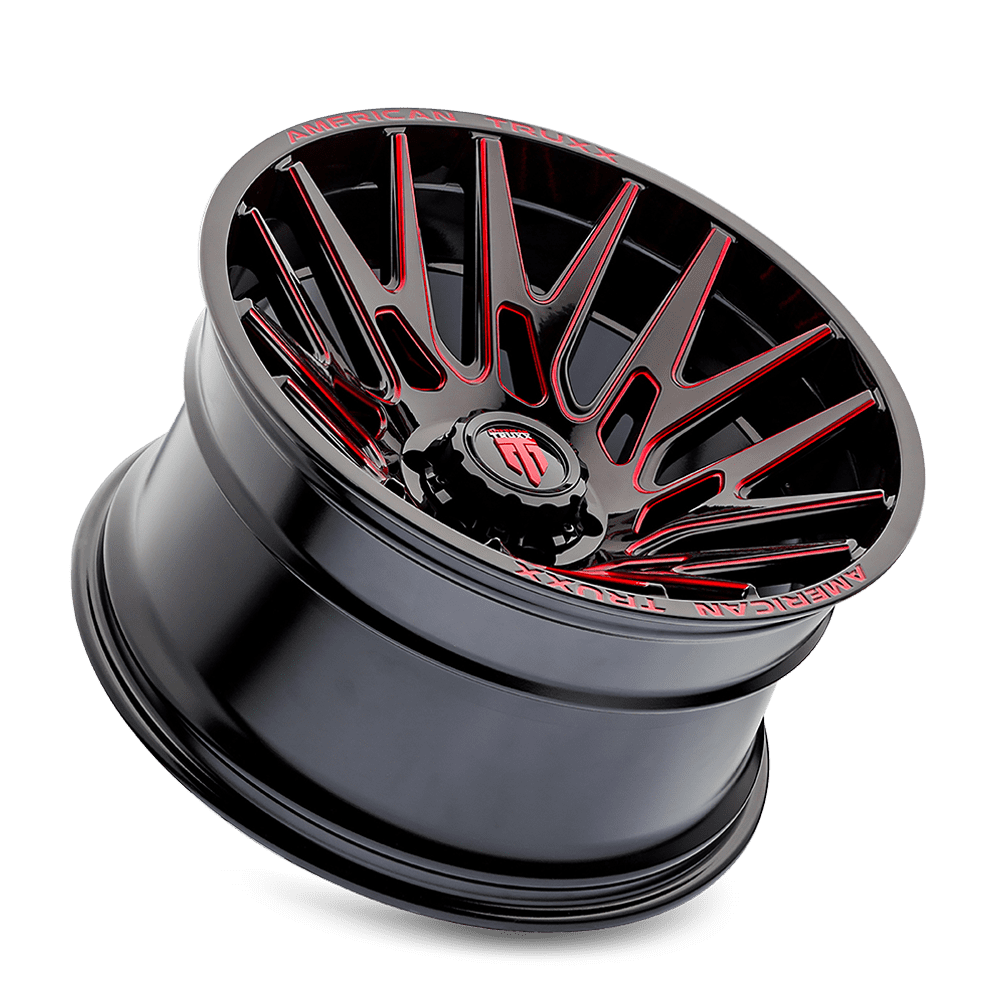 22x12 American Truxx AT1919 Evolution Gloss Black Prizm Red Wheel 6x5.5 (-44mm)