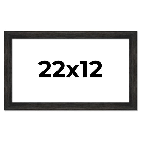 22x12 Black Rustic Wide Barnwood Picture Frame - UV Acrylic, Foam Board Backing, Hanging Hardware