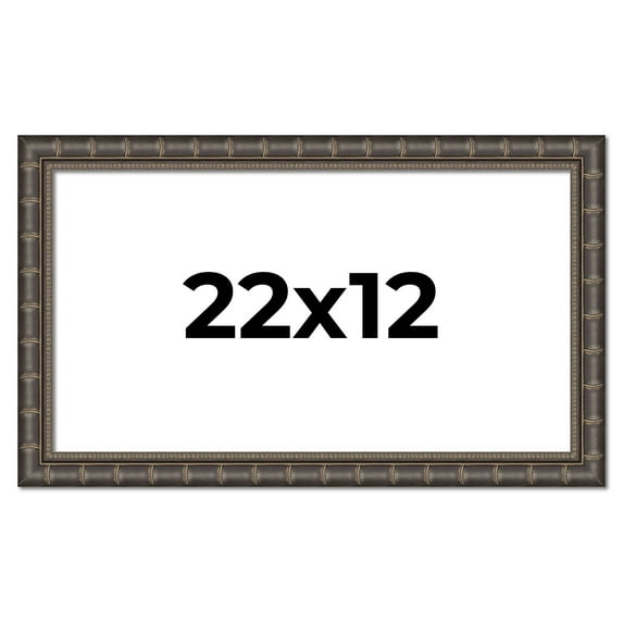 22x12 Frame Black Bamboo Solid Wood Picture Frame Width 1.5 Inches | Interior Frame Depth 0.5