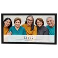 thumbnail image 1 of 22x12 Frame Black Charcoal Grey Wood Textured Picture Frame | 0.75 Inch Moulding Width | Gunmetal, 1 of 8