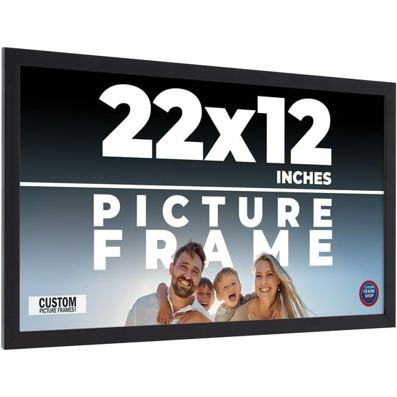 22x12 Frame Black Real Wood Picture Frame Width 0.75 inches | Interior Frame Depth 0.5 inches |