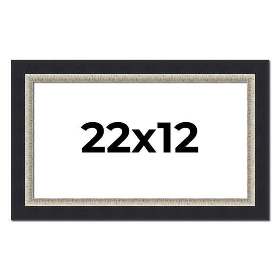 22x12 Frame Black Real Wood Picture Frame Width 2.25 Inches | Interior Frame Depth 0.5 Inches |
