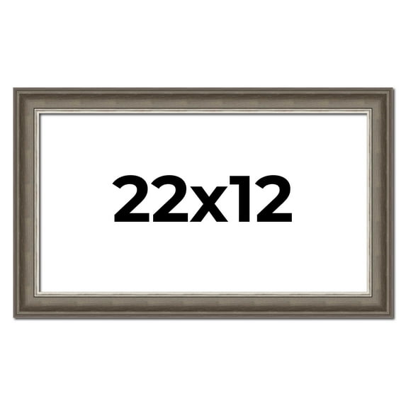 22x12 Frame Brown Solid Wood Picture Frame | 1.75 Inch Moulding Width | Austin Frame Complete with