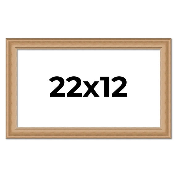 22x12 Frame Charleston Honey Brown Solid Wood Picture Frame Width 1.75 Inches | Interior Depth 0.5