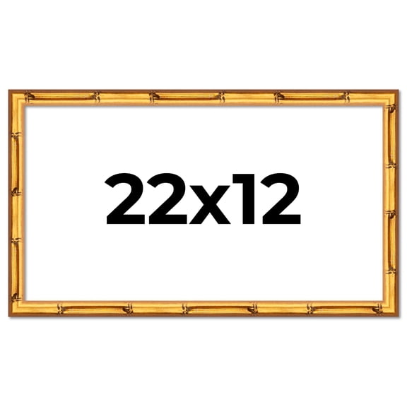 22x12 Frame Gold Bamboo Picture Frame - Complete Modern Photo Frame Includes UV Acrylic Shatter
