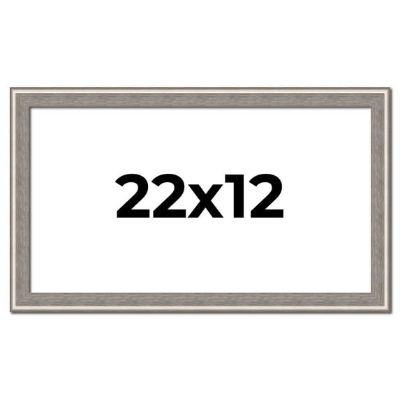 22x12 Frame Grey Real Wood Picture Frame Width 1.25 inches | Interior Frame Depth 0.5 inches | Hans