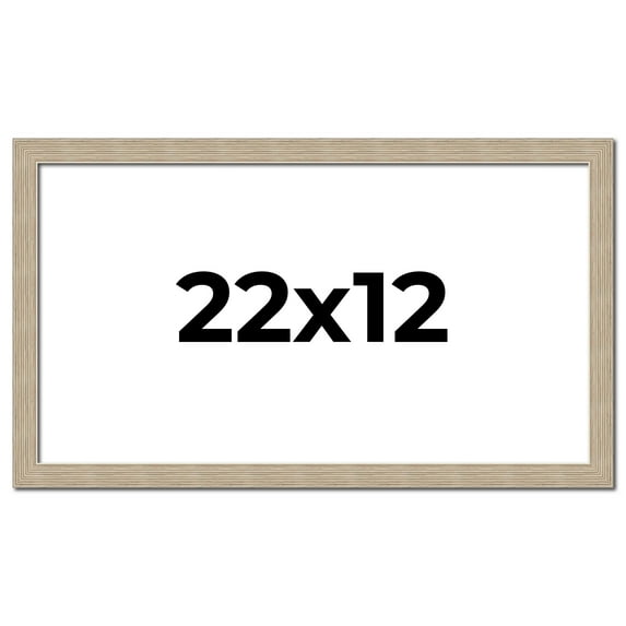 22x12 Frame Grey Solid Wood Picture Frame Width 1 Inches | Interior Frame Depth 0.5 Inches |