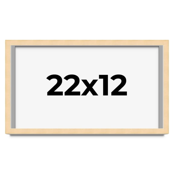 22x12 Frame Natural Wood Picture Frame | 0.75 Inch Moulding Width | with UV Acrylic Plexiglass,