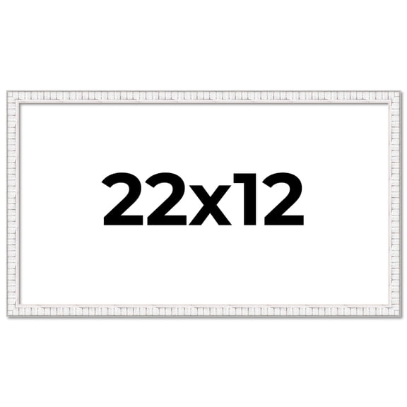 22x12 Frame White Real Wood Picture Frame Width 0.75 inches | Interior Frame Depth 0.5 inches |