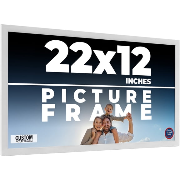 22x12 Frame White Solid Wood Picture Frame Includes UV Acrylic Shatter Guard Front, Acid Free Foam