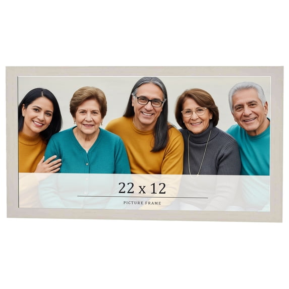22x12 Frame White Wheat Solid Wood Picture Frame | Moulding Width 0.75 Inches | Interior Depth 0.5