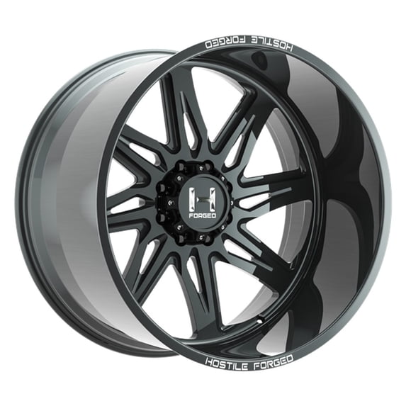 22x12 Hostile FORGED HF07 Tomahawk Gloss Black RIGHT Wheel 8x6.5 (-44mm)
