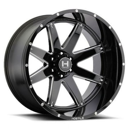 22x12 Hostile H109 Alpha Blade Cut (Blk Milled) Wheel 5x150 (-44mm)