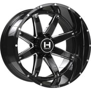 22x12 Hostile H109 Alpha Blade Cut (Blk Milled) Wheel 8x6.5 (-44mm)
